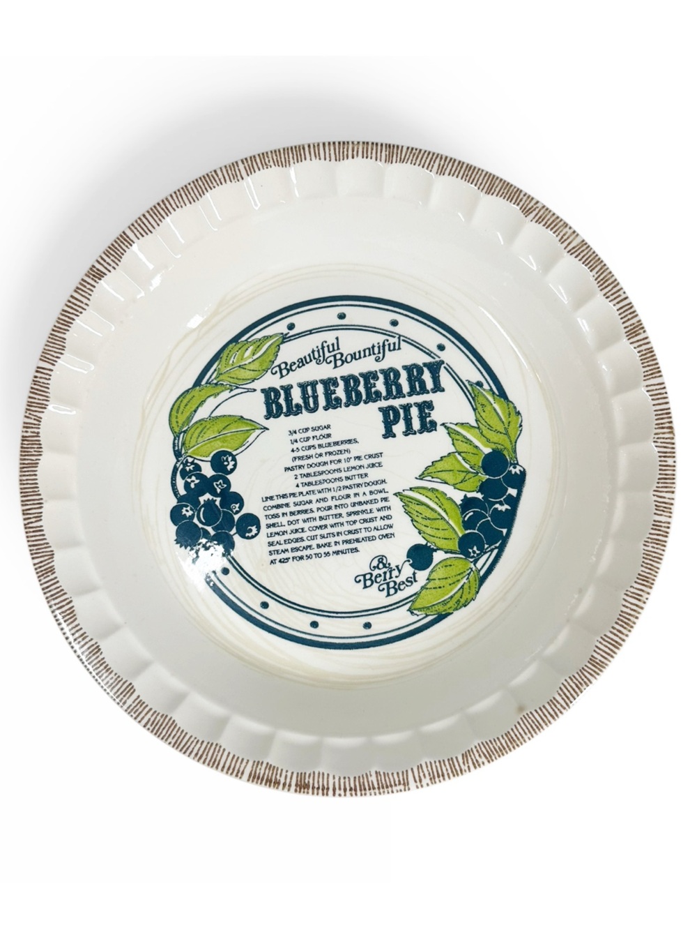 *RARE* VINTAGE COUNTRY HARVEST 1983 Royal China  Blueberry Pie Ceramic Pie Dish